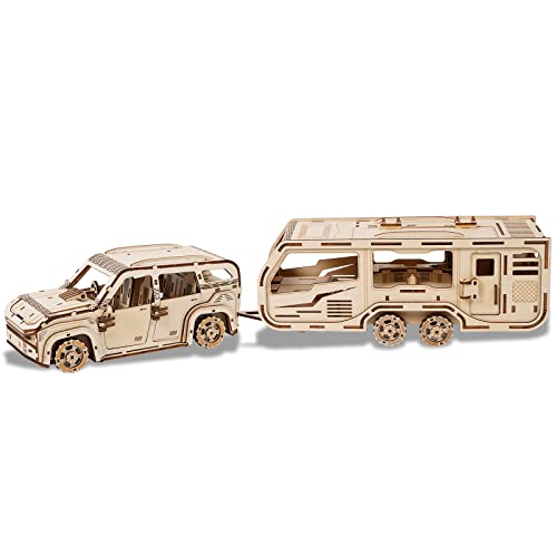 3D Wooden Puzzle for Adults, Trailer Mechanical Car 3D Jigsaw Puzzles, DIY Model Building Kit Handicraft Wood Craft Hobbies Toy, Birthday for - WoodArtSupply