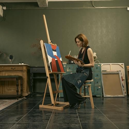 MEEDEN Art Painting Easel - Solid Beechwood H-Frame Studio Easel Stand, Artist Adjustable Floor Easel for Painting Adults, Beginner & Artists, MEEDEN