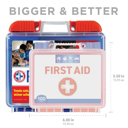 Be Smart Get Prepared 110 pc First Aid Kit: Clean, Treat, Protect Minor Cuts, Home, Office, Car, School, Business, Travel, Emergency, Outdoor, Be Smart Get Prepared