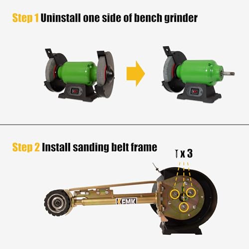 KFMK 2"x48" Belt Grinder Attachment for Bench Grinders, 2x48 Inch Belt and 7 Inch Disc Sander Attachment for Bench Grinders KFMK