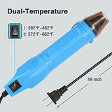 Mini Heat Gun Dual-Temperature 392℉ & 662℉ Hot Air Gun Multi-Purpose Electric Heating Tools Shrink Pen for Crafts, Shrinking PVC, DIY, Embossing, LDK
