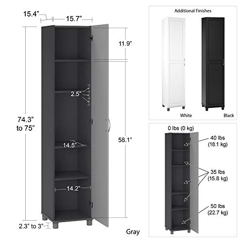 SystemBuild Kendall 16" Cabinet in White - WoodArtSupply