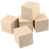 JAPCHET 200 Pieces Wood Blocks for Crafts, 1 Inch Unfinished Square Wooden Cubes Wood Blocks, Natural Blank Wood Blocks for DIY Crafts, Puzzle JAPCHET