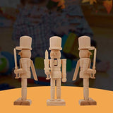 BESPORTBLE Wooden Nutcracker Soldier Christmas Craft Wood Nutcracker Wooden Nutcracker Figurines Unfinished Wood Nutcracker Soldier DIY Nutcracker BESPORTBLE