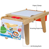 MEEDEN Kids Table and Chair Set, Kids Art Table with 2 Stools, Storage Bag & Paper Roll, Kids Desk & Chair Set, Craft Table and Chairs for Toddlers, MEEDEN