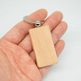 Wood Engraving Blanks Rectangle Blank Wooden Key Chain Wood Blanks for Keychains 20 Pack (Width：1.22 inch) TFoRibbon