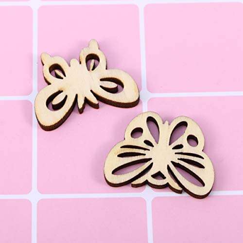 MILISTEN 50pcs Unfinished Wood Crafts Slices Wood Butterfly Shape Craft Wood Embellishments Wooden Butterfly for Crafts Wooden Wedding Cutouts Wood - WoodArtSupply