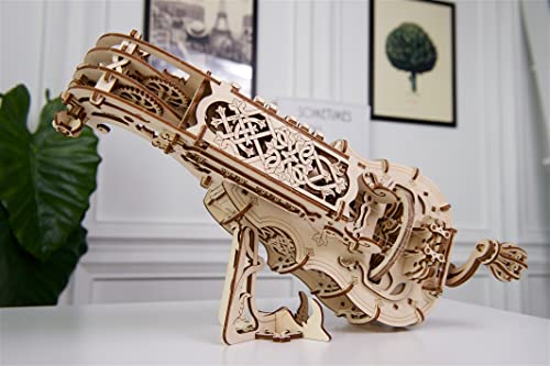 UGears Mechanical Models 3-D Wooden Puzzle - Mechanical Hurdy-Gurdy Musical Instrument UGEARS
