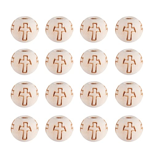 Craftdady 200pcs 10mm Natural Round Wood Beads Unfinished Wooden Ball Spacer Beads with Cross Pattern for Jewelry Making Hole: 2mm - WoodArtSupply