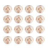 Craftdady 200pcs 10mm Natural Round Wood Beads Unfinished Wooden Ball Spacer Beads with Cross Pattern for Jewelry Making Hole: 2mm Craftdady