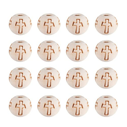 Craftdady 200pcs 10mm Natural Round Wood Beads Unfinished Wooden Ball Spacer Beads with Cross Pattern for Jewelry Making Hole: 2mm - WoodArtSupply