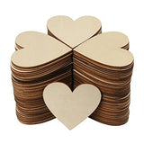 Wood Heart Cutouts,130 PCS 3.15 Inch Unfinished Wooden Hearts for Guest Book for DIY Crafts, Wedding Decor, and Valentine's Day Ornaments, by GNIEMCKIN