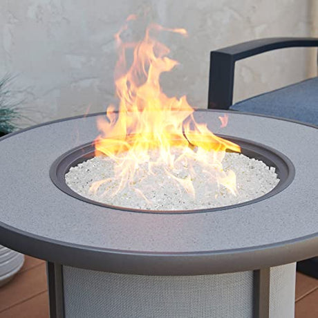 Onlyfire 10-Pounds Regular Fire Glass for Natural or Propane Fire Pit Fireplace & Landscaping, 1/4-Inch High Luster Platinum onlyfire