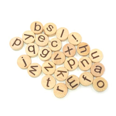 Gogogmee 78pcs Unfinished Wood Ornament Kids Learning Toy Wooden Craft Letters Round Wooden Tags Wood Cutouts for Crafts Wood Crafts for Kids Letters Gogogmee