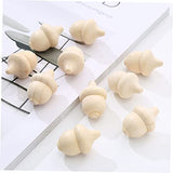 VILLCASE 60 pcs Woody Acorn Unfinished Wood Toys peg Dolls Acorns Wood Acorn Toy Mini Acorn Toys Unfinished Wood Crafts Home Supplies Wood Toys for VILLCASE