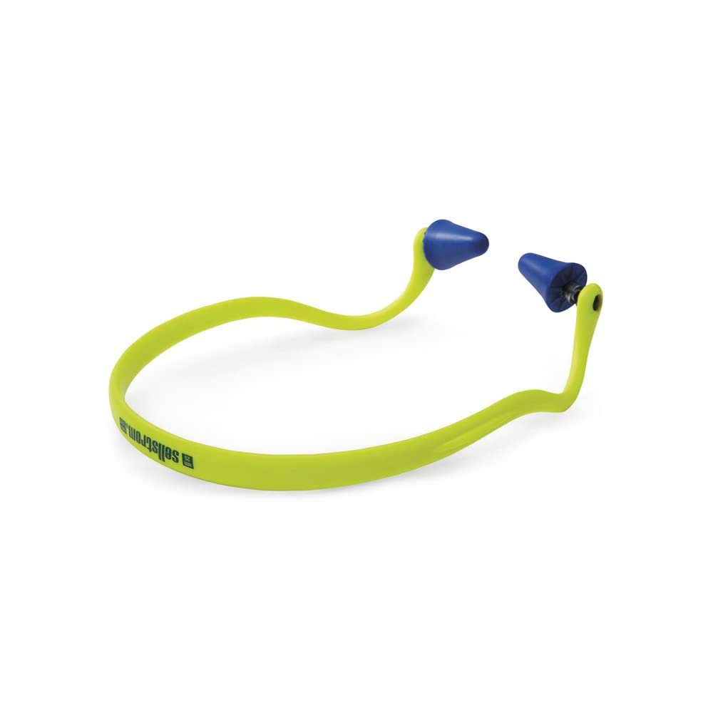 Sellstrom Reusable Banded Ear Plugs, Hearing Protection for Work, 25dB NRR, Hi-Viz Green/Blue, S23430, 1 Count (Pack of 1) Sellstrom