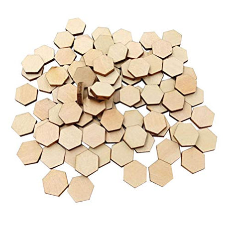 Healifty 200pc Blank Square Wood Plaque Hand Decor Unfinished Wooden Slices Wooden Cutouts for Painting Honeycomb Wood Cutout Wood Hexagon Gift Healifty