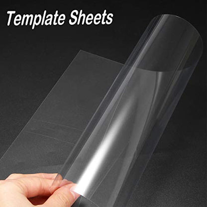 15 Pieces Blank Stencil Sheets, 12 x 12 Inch Clear Blank Material Mylar Templates, Square Blank Stencil Template for Cricut Vinyl Cutting