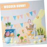 Kisangel 12 pcs Rabbit Shaped Wood Chips Unfinished Wood Bunny Easter Bunny Unfinished Wood Crafts Bunny Unfinished Wood Slices Decor Bunny Hanging Kisangel
