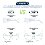 JORESTECH Kids Safety Glasses UV Protection Anti Scratch Clear Frameless Glasses, Meets ANSI Z87+ Standards, Eye Protection Activewear (LS-375-CL) JORESTECH