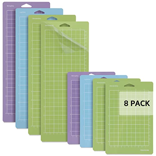 OFFNOVA Cutting Mat for Cricut Joy, 8 Pack 4.5" x 12" & 4.5" x 6.5" (StandardGrip, StrongGrip, LightGrip), Adhesive Cutting Mats Accessories for OFFNOVA