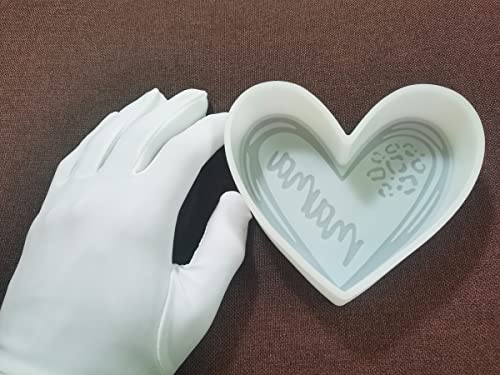 Mama Heart Leopard Car Freshie Mold Heart Shape Aroma Beads Baking Soap Resin Candles Mould-Oven Safe【Upgraded Soft Material】- XL. Size Fuehbur