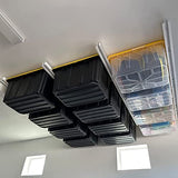 E-Z Garage Storage Tote Slide PRO Overhead Garage Storage Rack - Organize Up to 15 Storage Tote Container Bins on The Ceiling E-Z Garage Storage