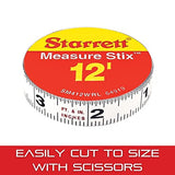 Starrett Tape Measure Stix with Adhesive Backing - Mount to Work Bench, Saw Table, Drafting Table - 1/2" x 12', English Metric, Right-Left Reading - Starrett