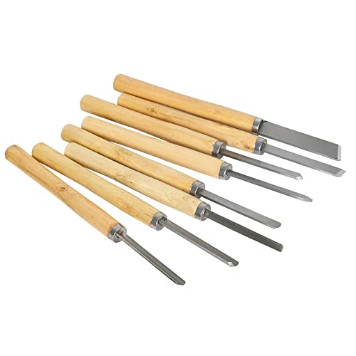 Wood Turning Tools, TWSOUL 8 Piece Manganese Steel Lathe Chisel Set with Wood Handle for Beginner to Intermediate - WoodArtSupply