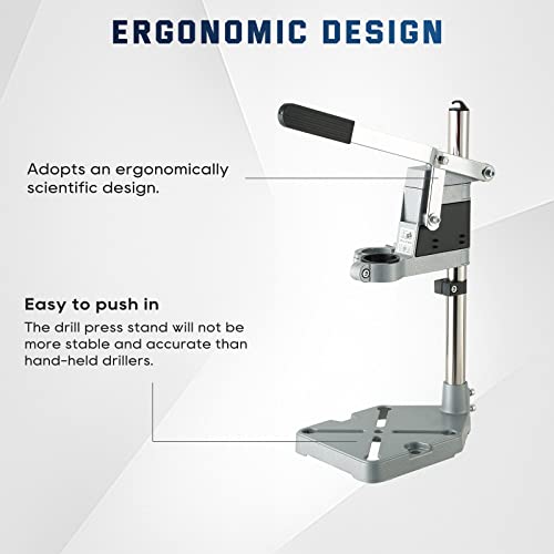 ATPEAM Drill Press Adapter for Hand Drill | Double Hole Universal Bench Clamp Portable Drill Press Stand Workbench Repair Tool Dremel Drill Press for - WoodArtSupply