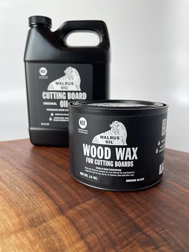 Walrus Oil - Wood Wax, 14 oz Jar, FDA Food-Safe, Cutting Board Wax and Board Cream Walrus Oil