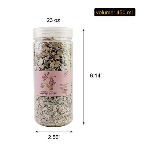 HappyFiller 1.4 Pound Broken Pieces Crushed Shells Chips Vase Filler Resin Arts,Succulents,Plants Top Dressing Soil Cover,Hotricultural Pebbles Grow HappyFiller