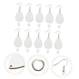 VILLCASE 2 Sets Sublimation Wood Earrings Blanks Unfinished Wooden Earrings Earring Making Kit Rubber Earring Backs Wood Blank Earrings Decorative VILLCASE