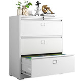 VIYET 4 Drawer Lateral File Cabinet with Lock,3 Drawer Metal Filing Cabinets, Home Office Storage Cabinet for Hanging Files Letter/Legal/F4/A4 VIYET