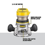 DEWALT Router, Fixed Base, 12-Amp, 24,000 RPM Variable Speed Trigger, 2-1/4HP, Corded (DW618) Yellow DEWALT