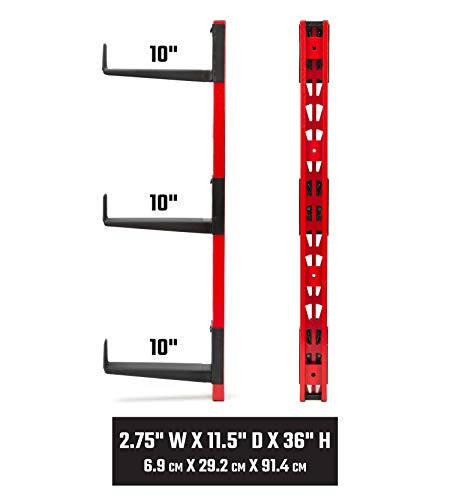 CRAFTSMAN 6-Arm, 10-Inch Deep Cantilever Rack Workshop for Wood, Lumber or Pipe Storage System, Arms Feature Anti-Marring Rubberized Coating and Roll Craftsman