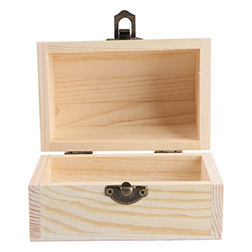BESPORTBLE 1pc Box Wooden Jewelry Box containers with lids Jewelry Chest Desktop Holder Unfinished Wooden Treasure Chest Jewelry Wooden Case Jewelry BESPORTBLE