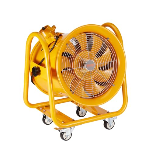 VEVOR Portable Blower Explosion Proof Utility Fan 16 inch, 4240 CFM Heavy Duty Cylinder Exhaust Fan With 16.4ft Power Cord - No Plug, Industrial VEVOR