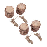 DECHOUS 40 Pcs Natural Wood Slices Scrapbook Kits for Adults Adult Craft Unfinished Hanging Craft Xmas Unfinished Wood Slice Wooden Hanging Christmas DECHOUS