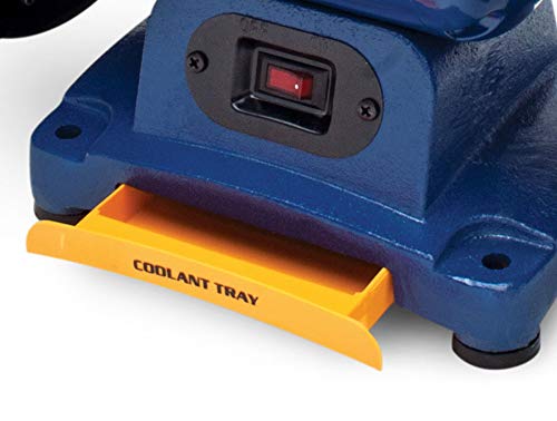 Eastwood 1/2 Hp Belt Sander 8In Combination Bench Grinder | Sharpener Linisher Electric Sanding Grinding Machine With Aluminum Oxide Grinding Wheel & Eastwood