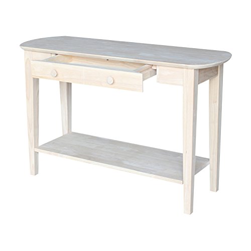 International Concepts Phillips Oval Sofa Table, Unfinished - WoodArtSupply