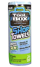 Sellars ToolBox Z400 Blue Shop Towel Recycled Disposable 54400, 11" L x 9.4" W, (1 Roll of 55 Sheets) Sellars Wipers & Sorbents