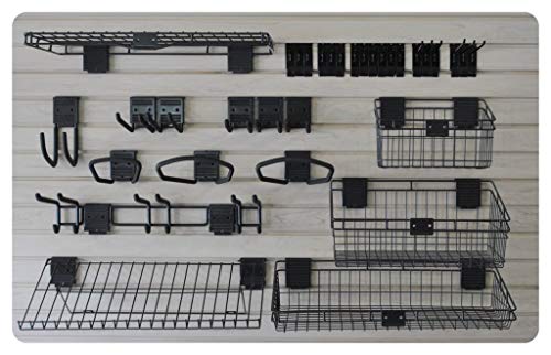 HandiWall Intermediate Accessory Kit with 33 Baskets, Shelves and Hooks for Garage Slatwall Panels - WoodArtSupply