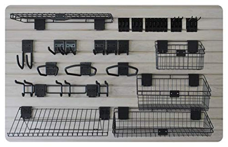 HandiWall Intermediate Accessory Kit with 33 Baskets, Shelves and Hooks for Garage Slatwall Panels HandiSolutions