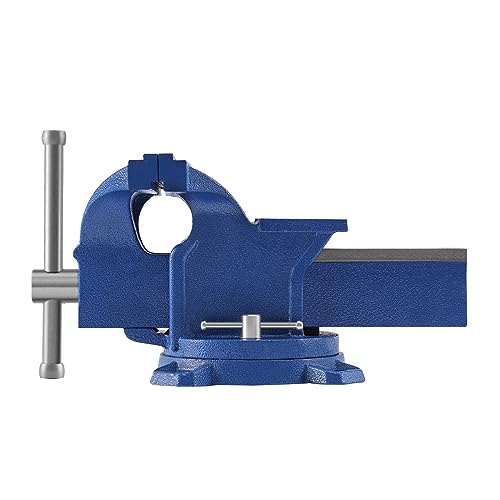 Iglobalbuy 6" Bench Vise with Anvil, Vice Tool 6 Inch Jaw Width Table Top Clamp 360° Swivel Base Heavy Duty Cast Iron Clamp Press Locking Home Bench - WoodArtSupply