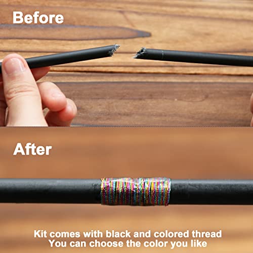 FishTrip Fishing Rod Repair Kit Complete with Epoxy,10pcs Carbon Fiber Sticks Pole Building Kit, AB Glue, Wrapping Thread for Saltwater Freshwater FishTrip