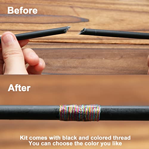 FishTrip Fishing Rod Repair Kit Complete with Epoxy,10pcs Carbon Fiber Sticks Pole Building Kit, AB Glue, Wrapping Thread for Saltwater Freshwater - WoodArtSupply