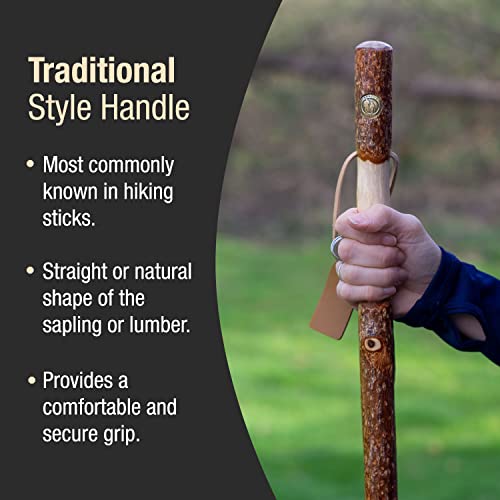 Brazos Rustic Wood Walking Stick, Twisted Sassafras, Traditional Style Handle, for Men & Women, Made in the USA, 48" Brazos