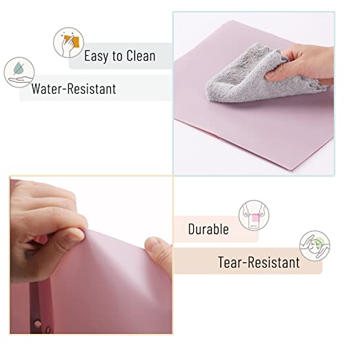 Mr. Pen- Plastic Folders with Pockets and Prong, 5 Pack, Muted Pastel Colors, Pocket Folders, File Fasteners, 2 Folder, Two Mr. Pen