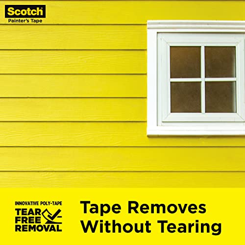 Scotch Exterior Painter's Tape, 1.88 in x 45 yd, Waterproof Masking Tape For Exterior Surfaces, Can Handle Wind, Rain, Humidity & Direct Sunlight, Scotch